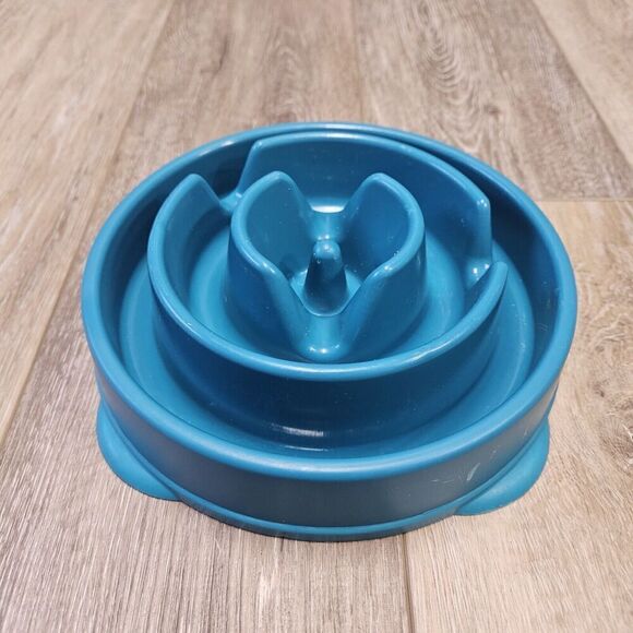 Slow Feeder Dog Bowl Slow Eating Blue Small Medium Large Breed Special Diet - Picture 2 of 7